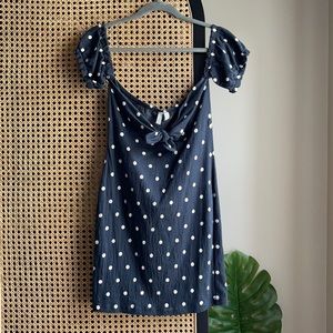 ASOS Off Shoulder Crinkle Tie Front Dress